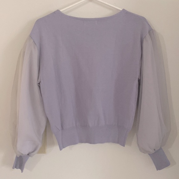 Aqua girl women’s knit sweater with fluffy long sleeve. Small size.W17.5 L19.5 - Picture 4 of 7
